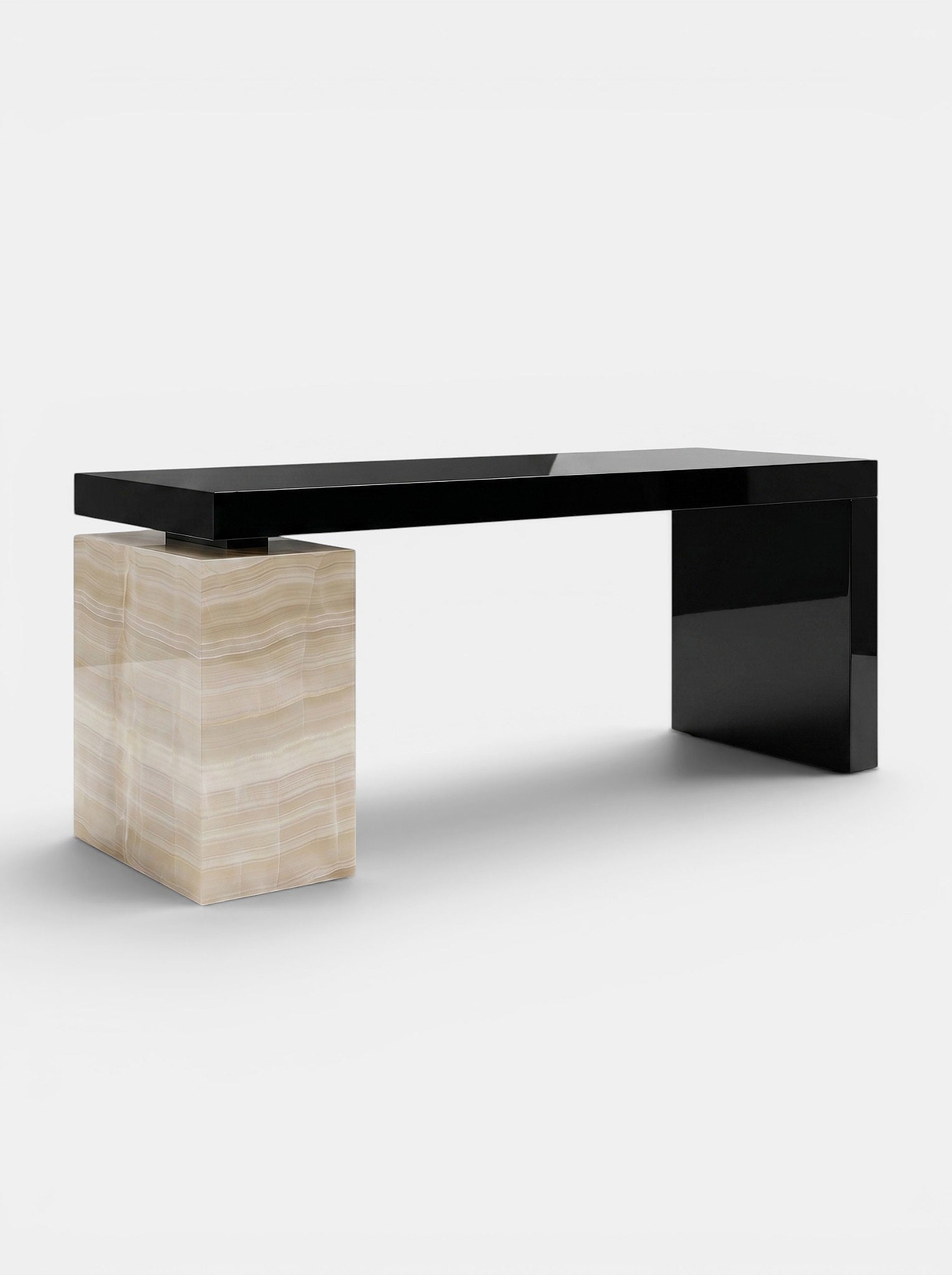 Nina Black And Ivory Onyx Desk