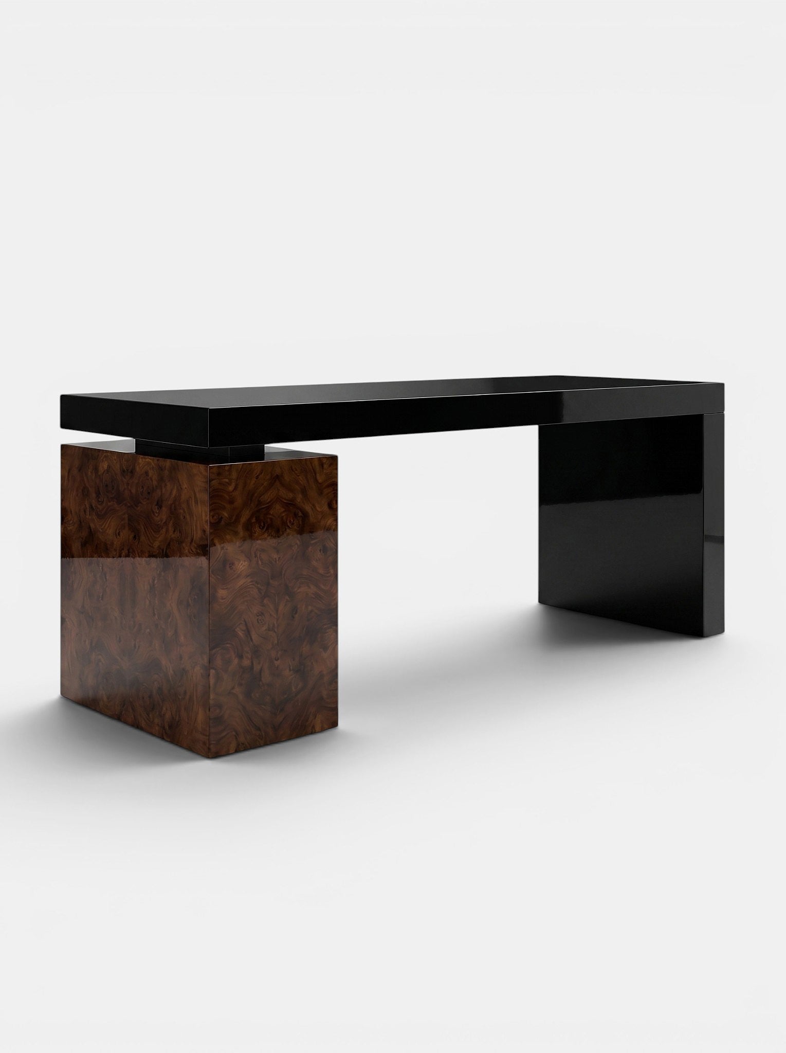 Nina Black And Burl Wood Desk