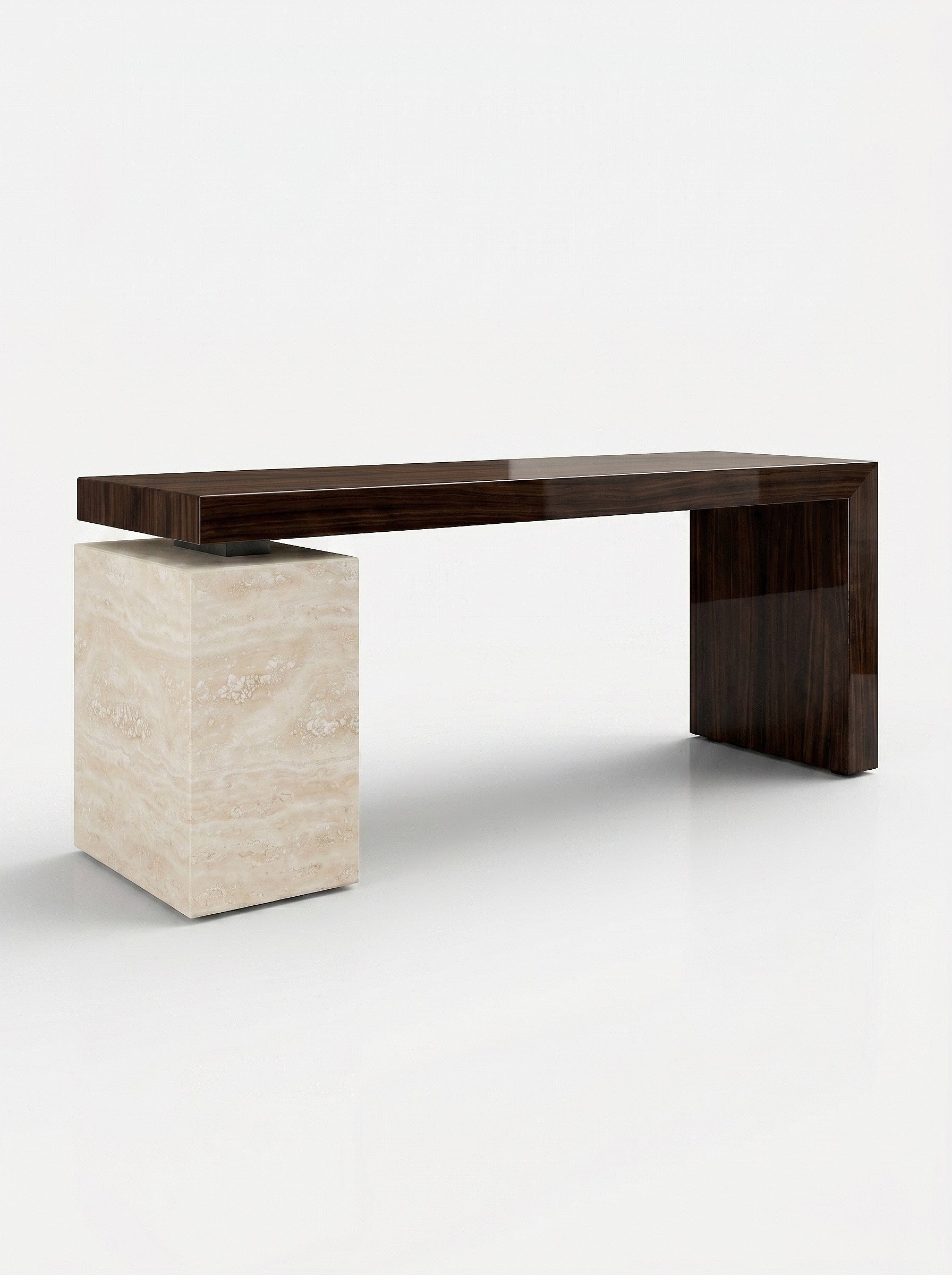 Nina Wood And Travertine Desk