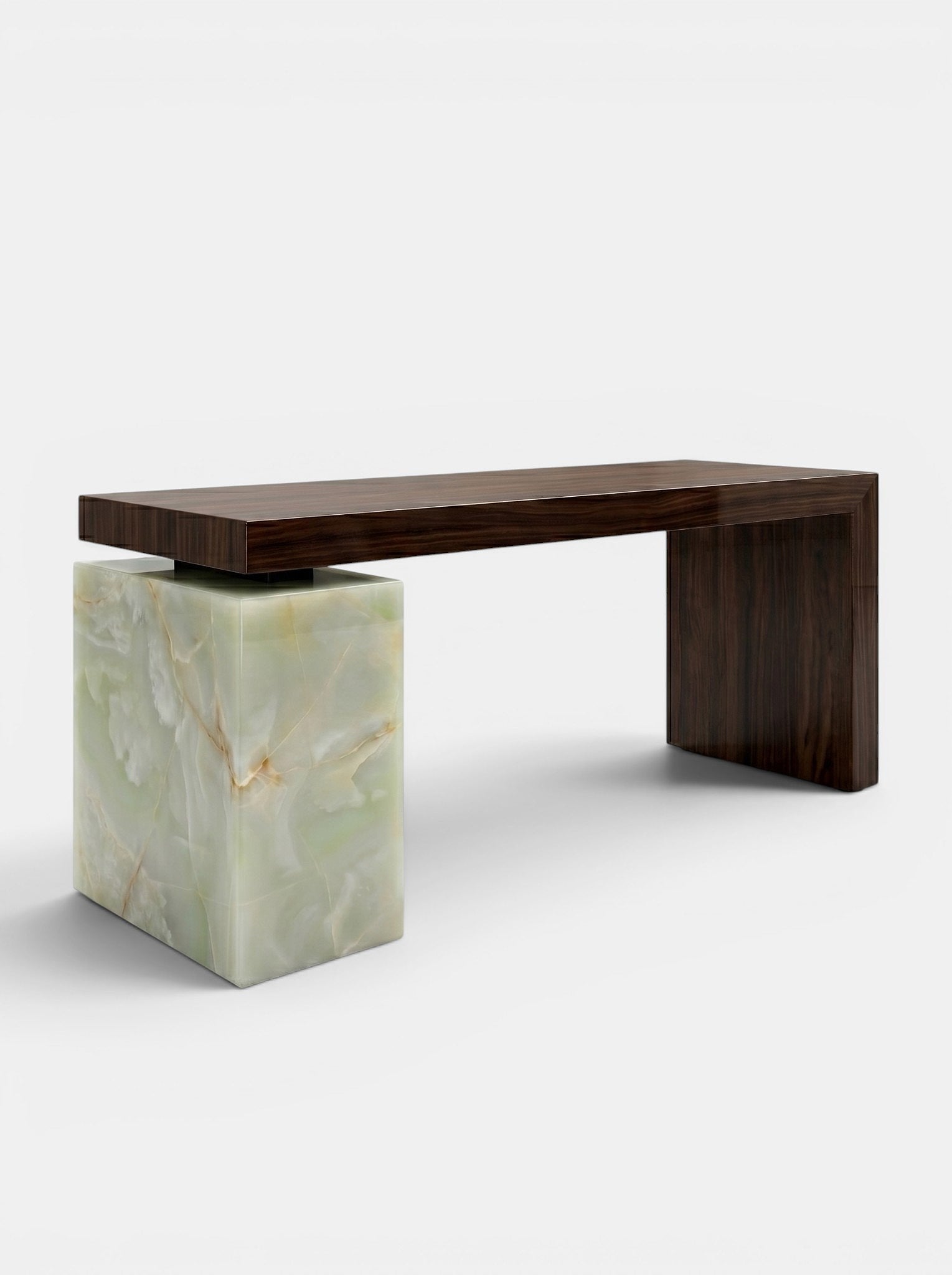 Nina Wood And Green Onyx Desk