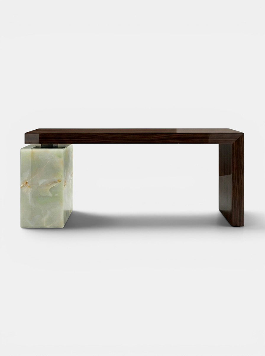 Nina Wood And Green Onyx Desk