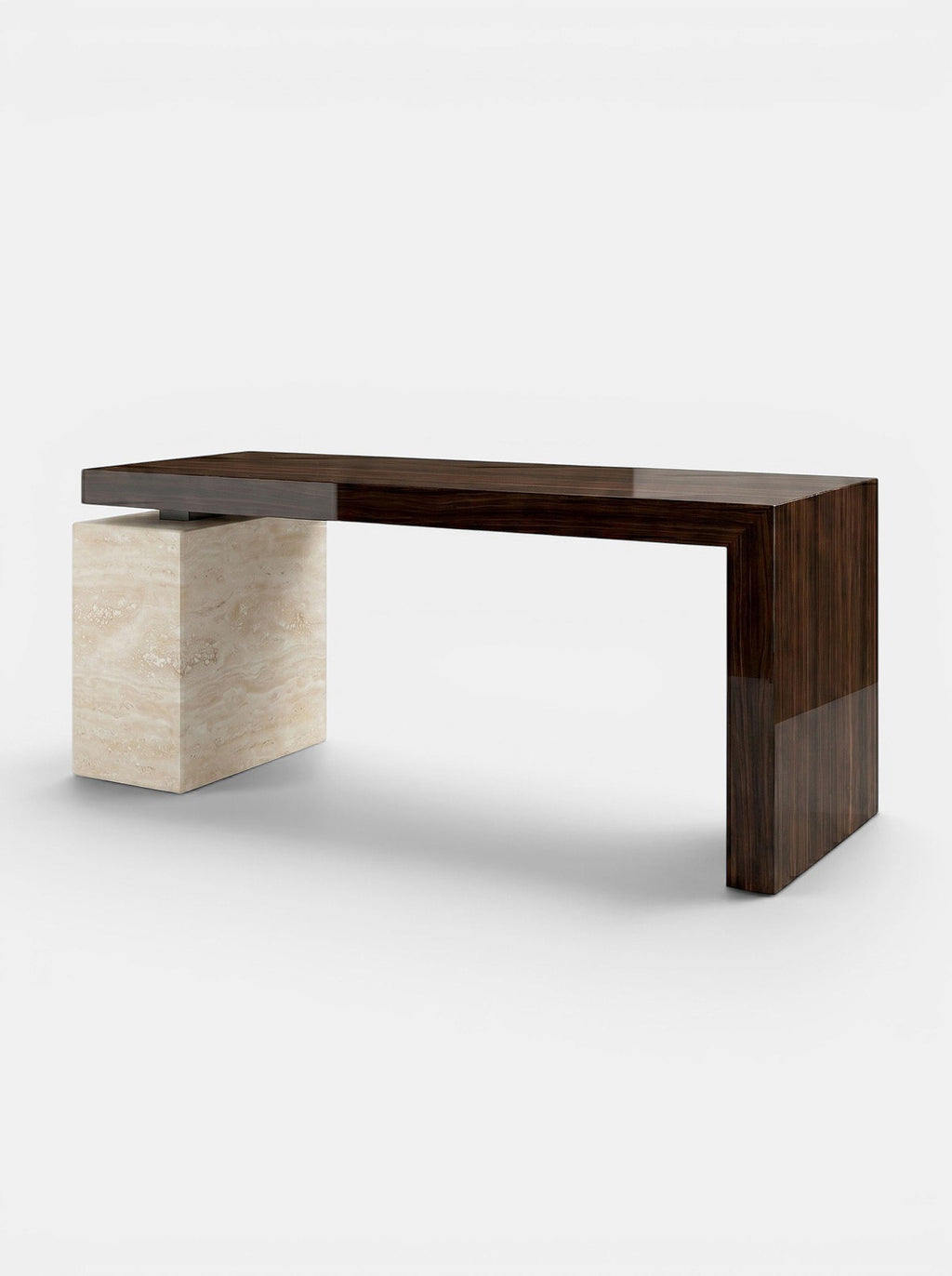 Nina Wood And Travertine Desk