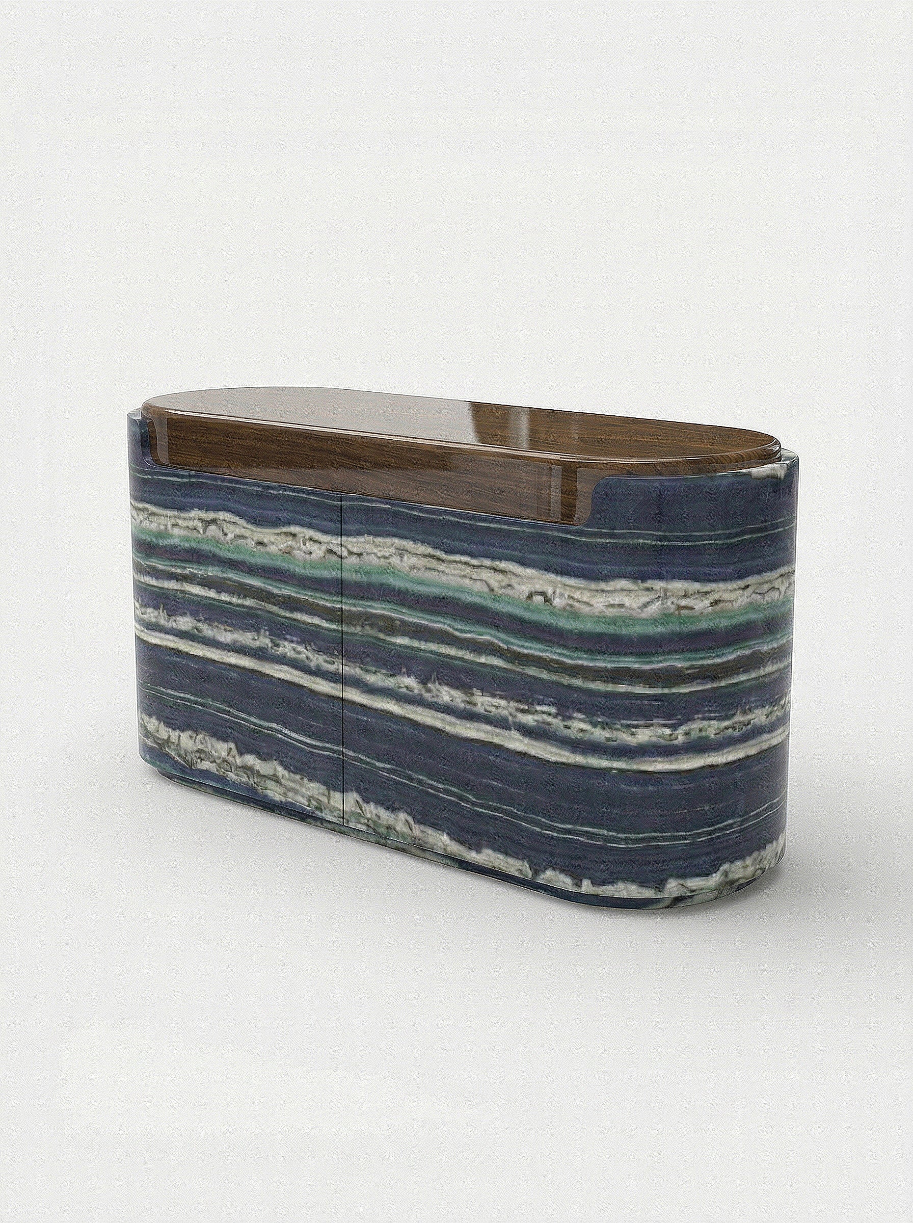 Nori Storage Wood And Bulgari Marble