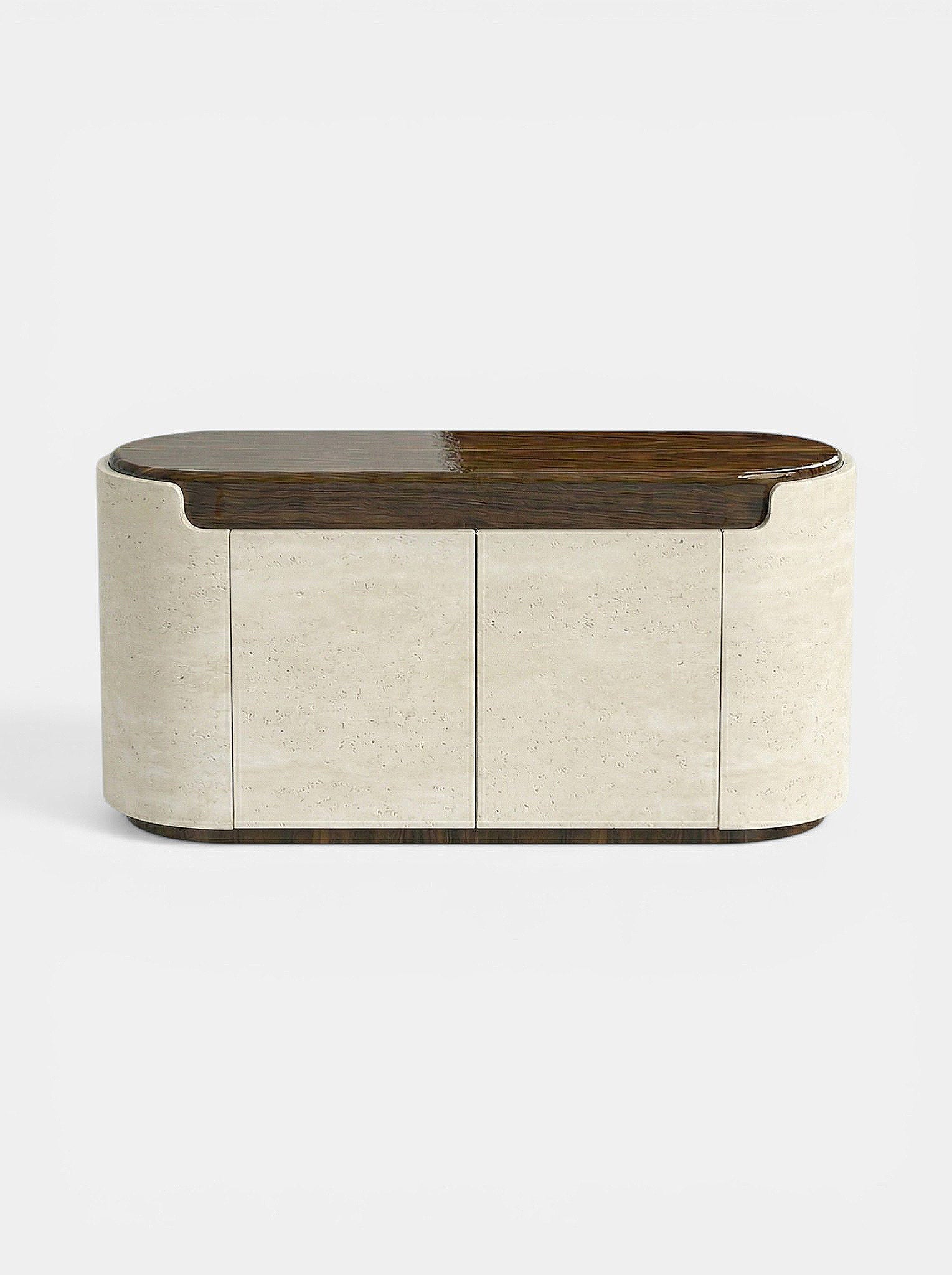 Nori Storage Wood And Travertine