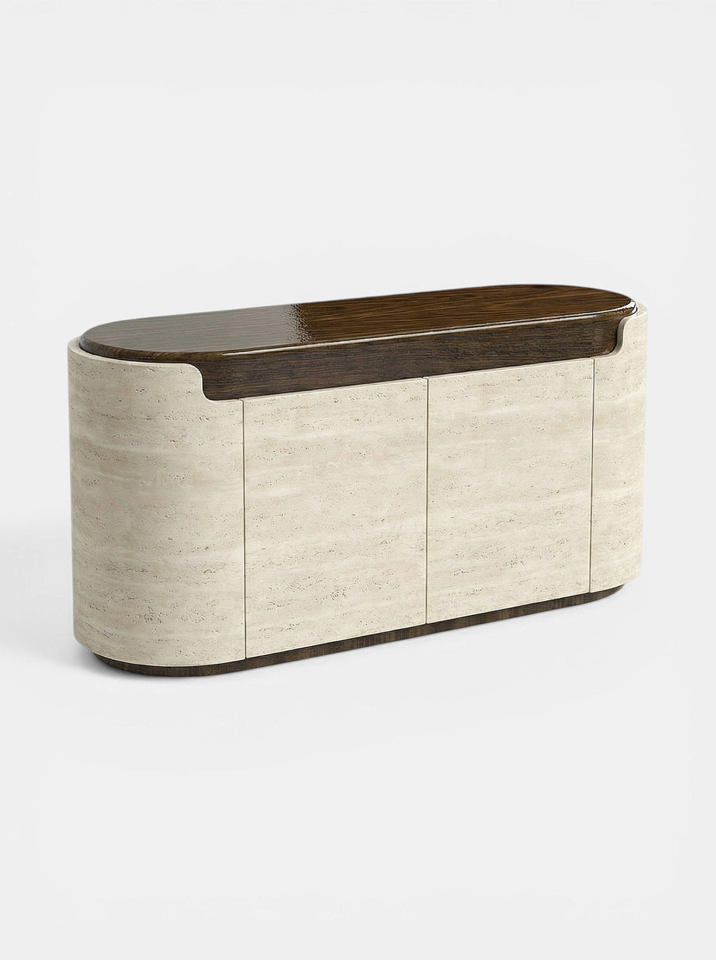 Nori Storage Wood And Travertine