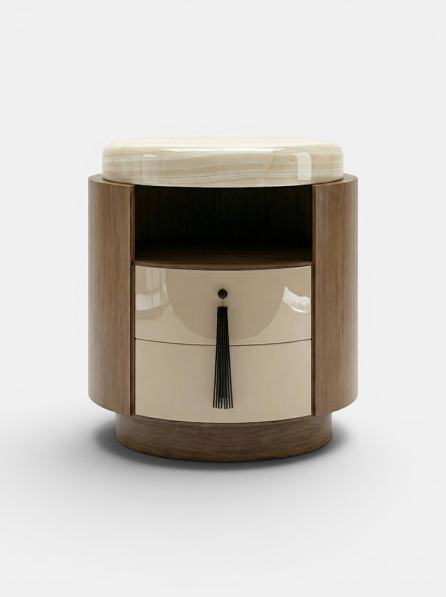 Pompon Oak Off-White And Ivory Onyx