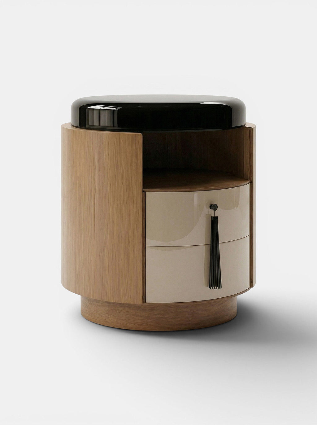 Pompon Oak Off-White And Black