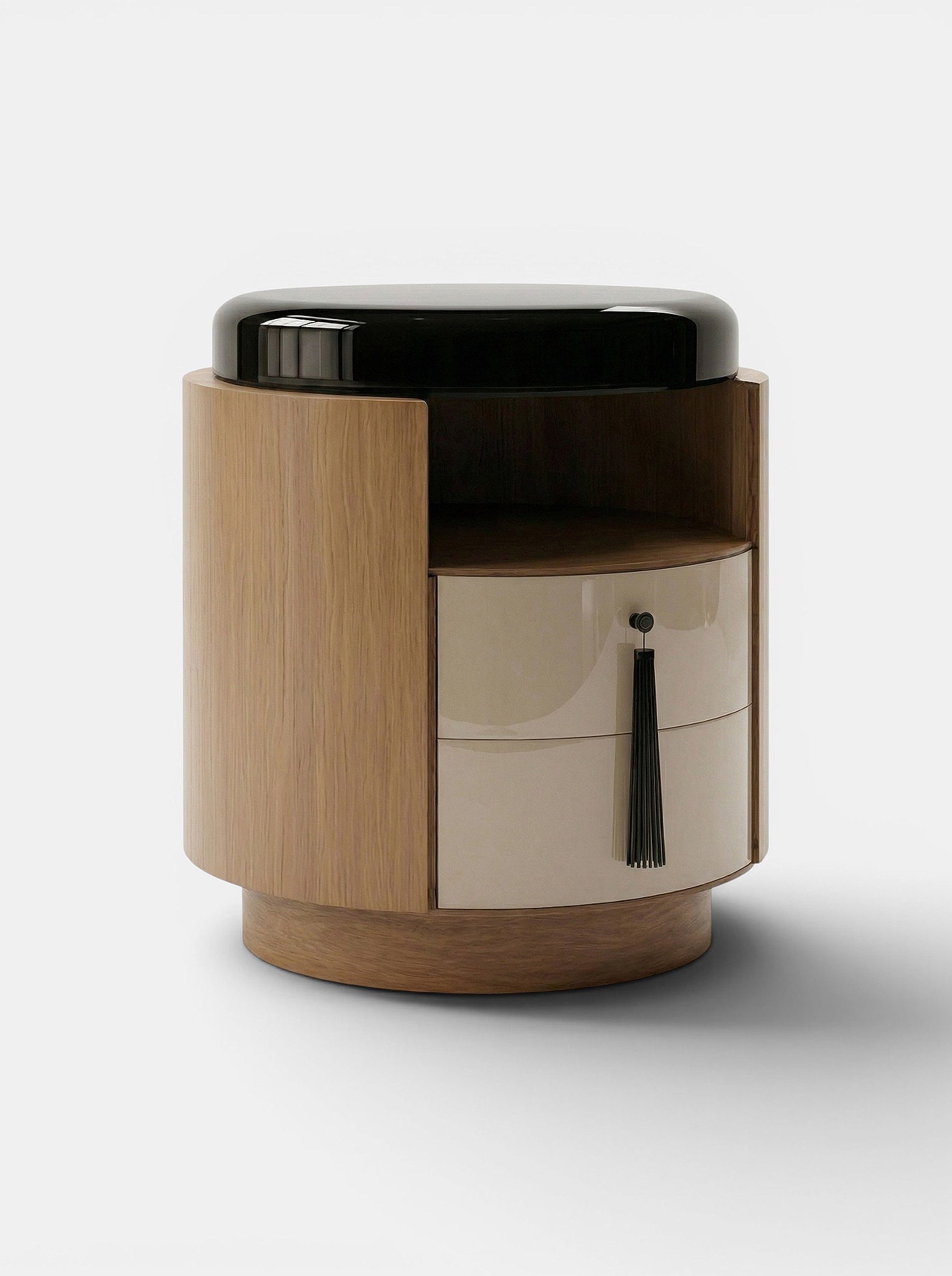 Pompon Oak Off-White And Black