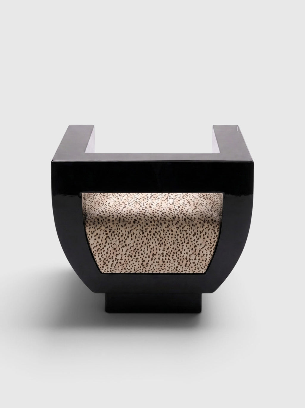Sora Black Lacquered Wood And Animal Velvet Chair