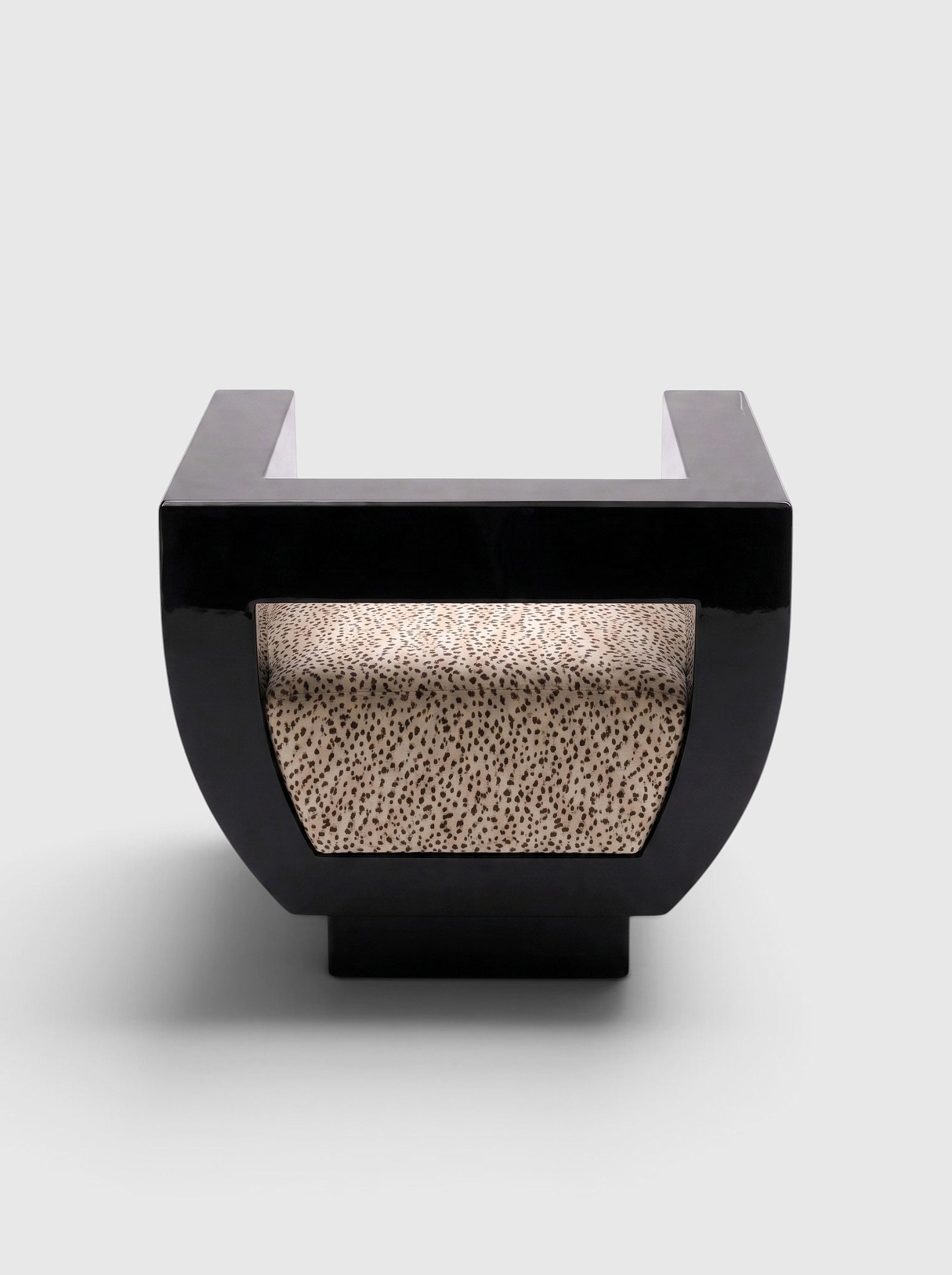 Sora Black Lacquered Wood And Animal Velvet Chair