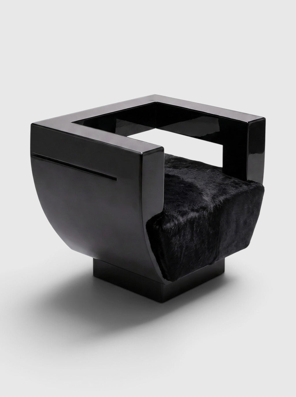 Sora Black Lacquered Wood Chair