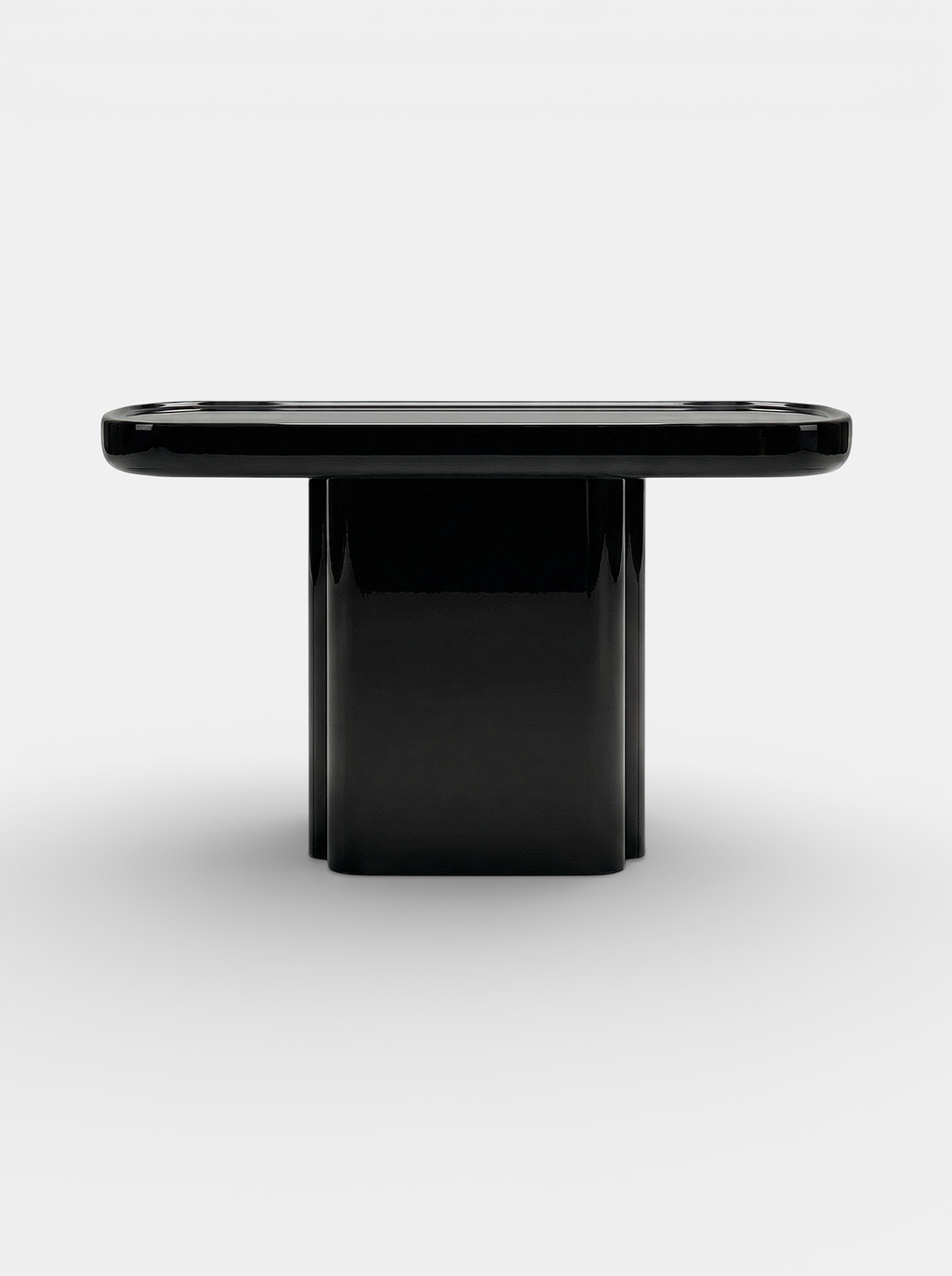 Ugo console table in black lacquered wood finish - luxury Italian furniture with modern geometric design