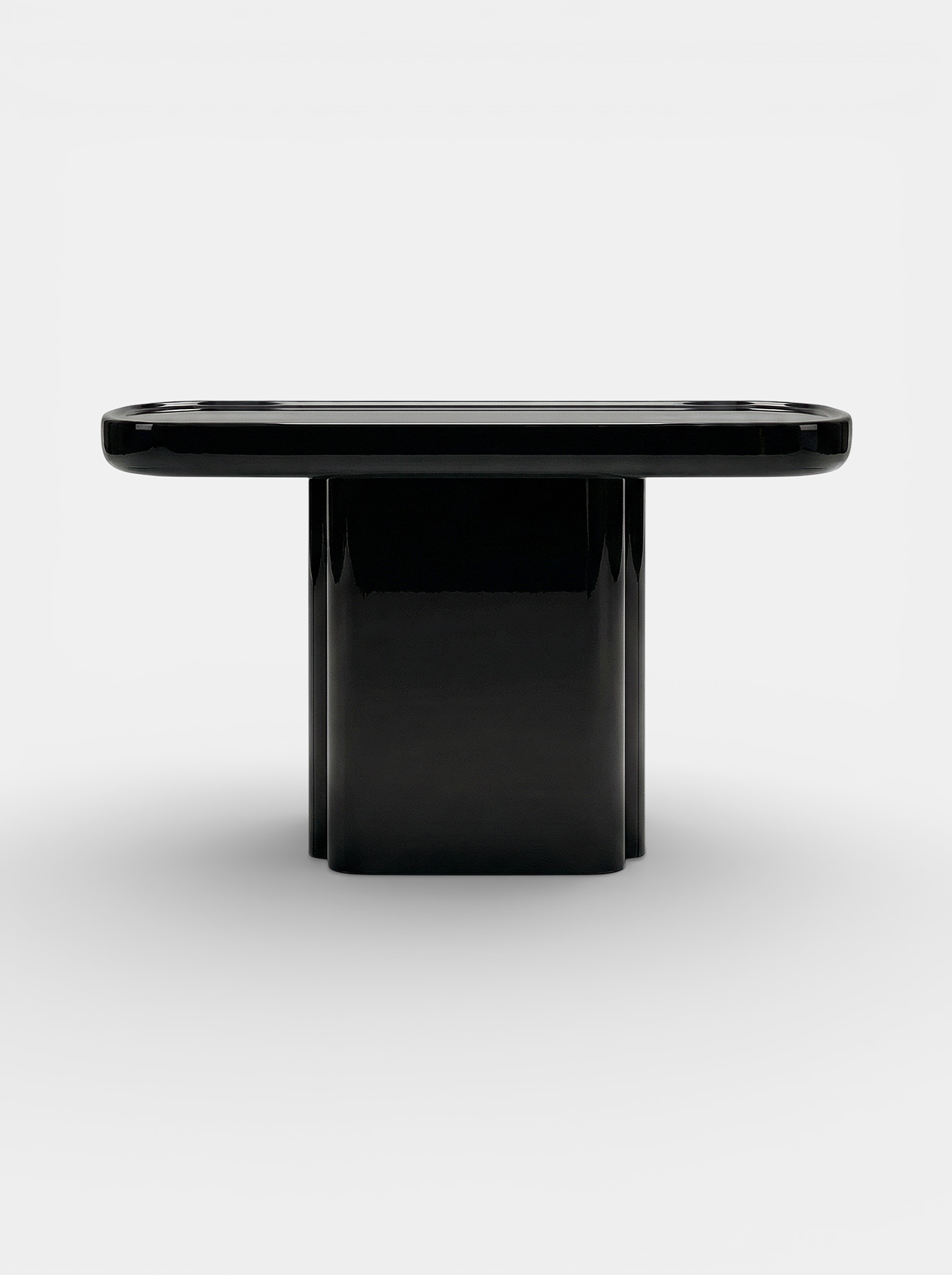 Ugo console table in black lacquered wood finish - luxury Italian furniture with modern geometric design