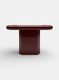 Ugo console in rich bordeaux lacquered wood - luxury Italian furniture with sophisticated wine-red finish