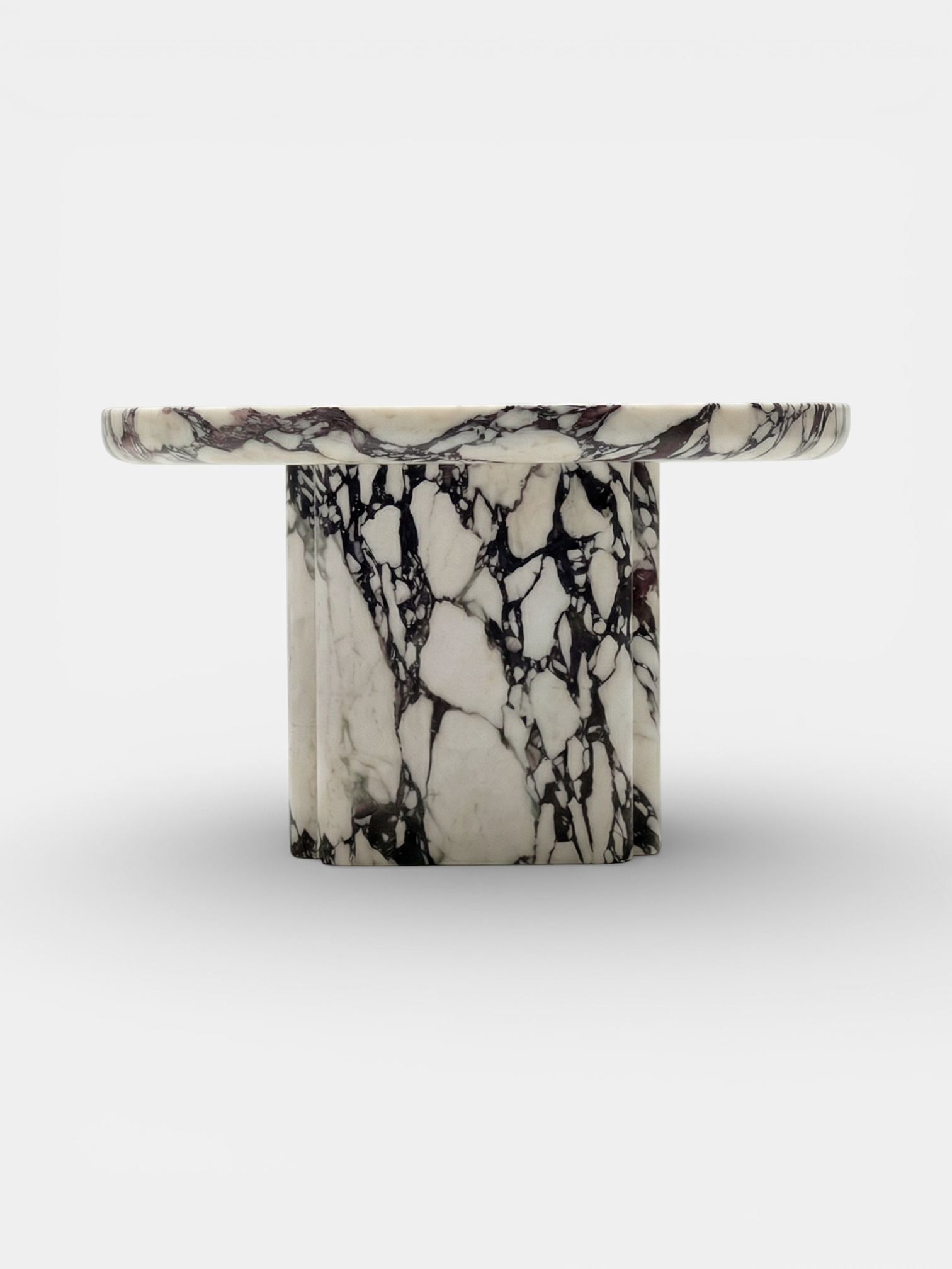 Ugo console in Calacatta Viola marble - luxury Italian furniture with purple-veined white marble top