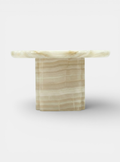Ugo console in ivory onyx stone - luxury Italian furniture with translucent cream-colored natural patterns