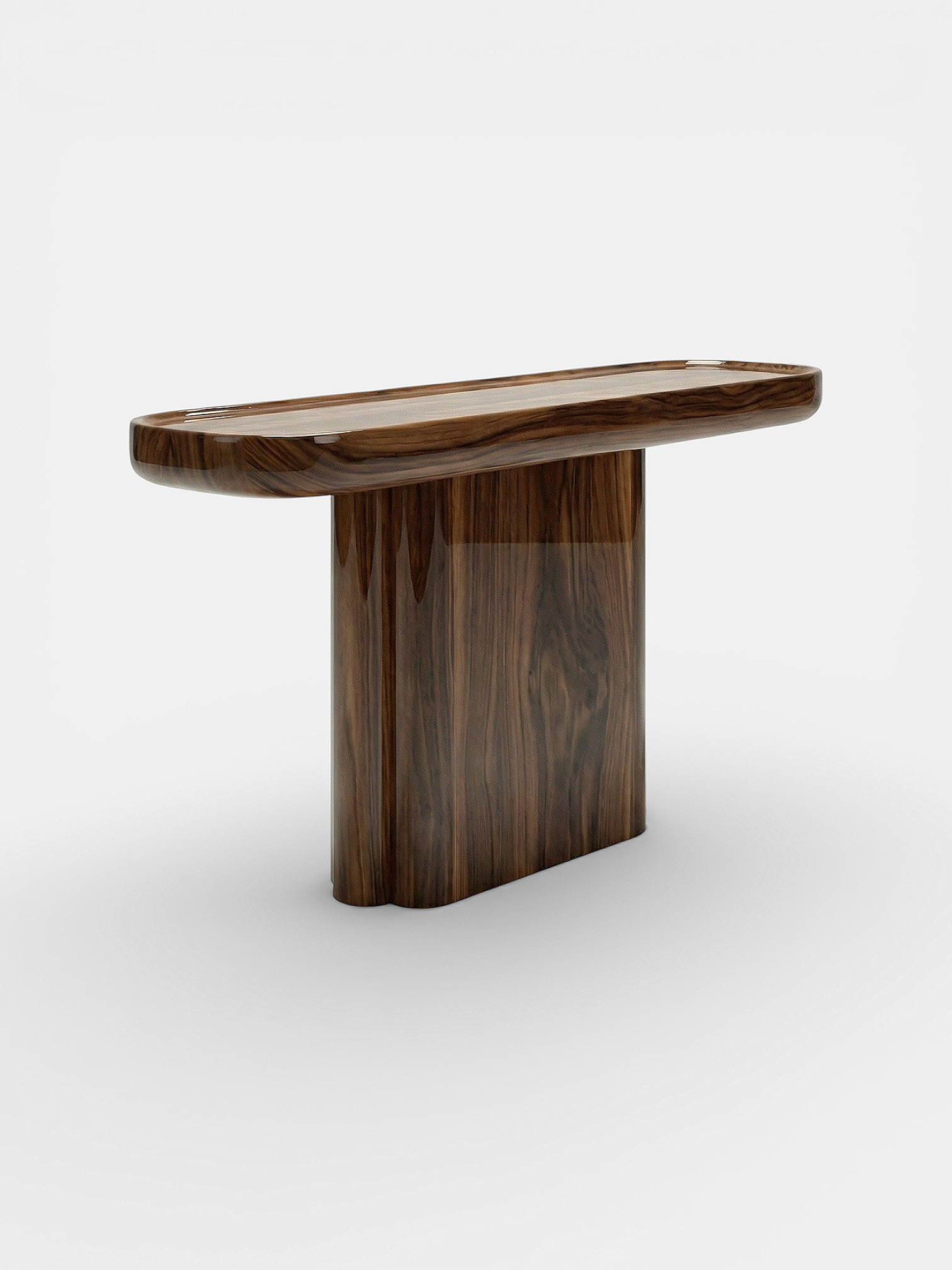 Ugo wooden console front view - luxury Italian furniture with clean lines and natural wood craftsmanship