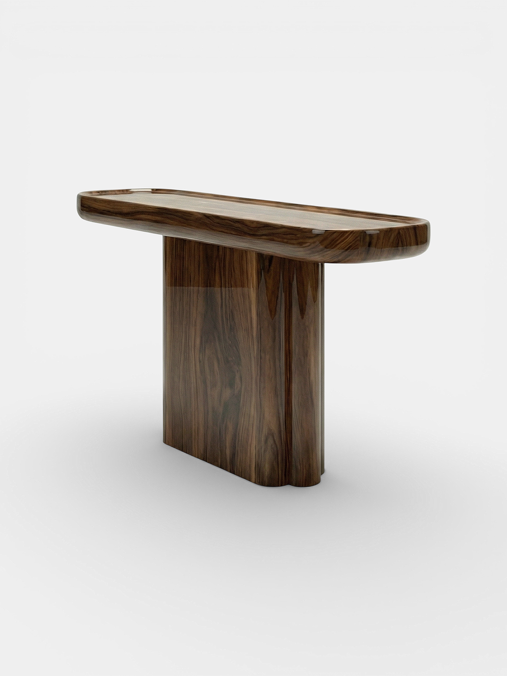 Ugo wood console side view - Italian crafted furniture with premium natural wood grain and modern styling