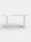 Uma console in White Onyx featuring pure translucent stone and contemporary Italian luxury design