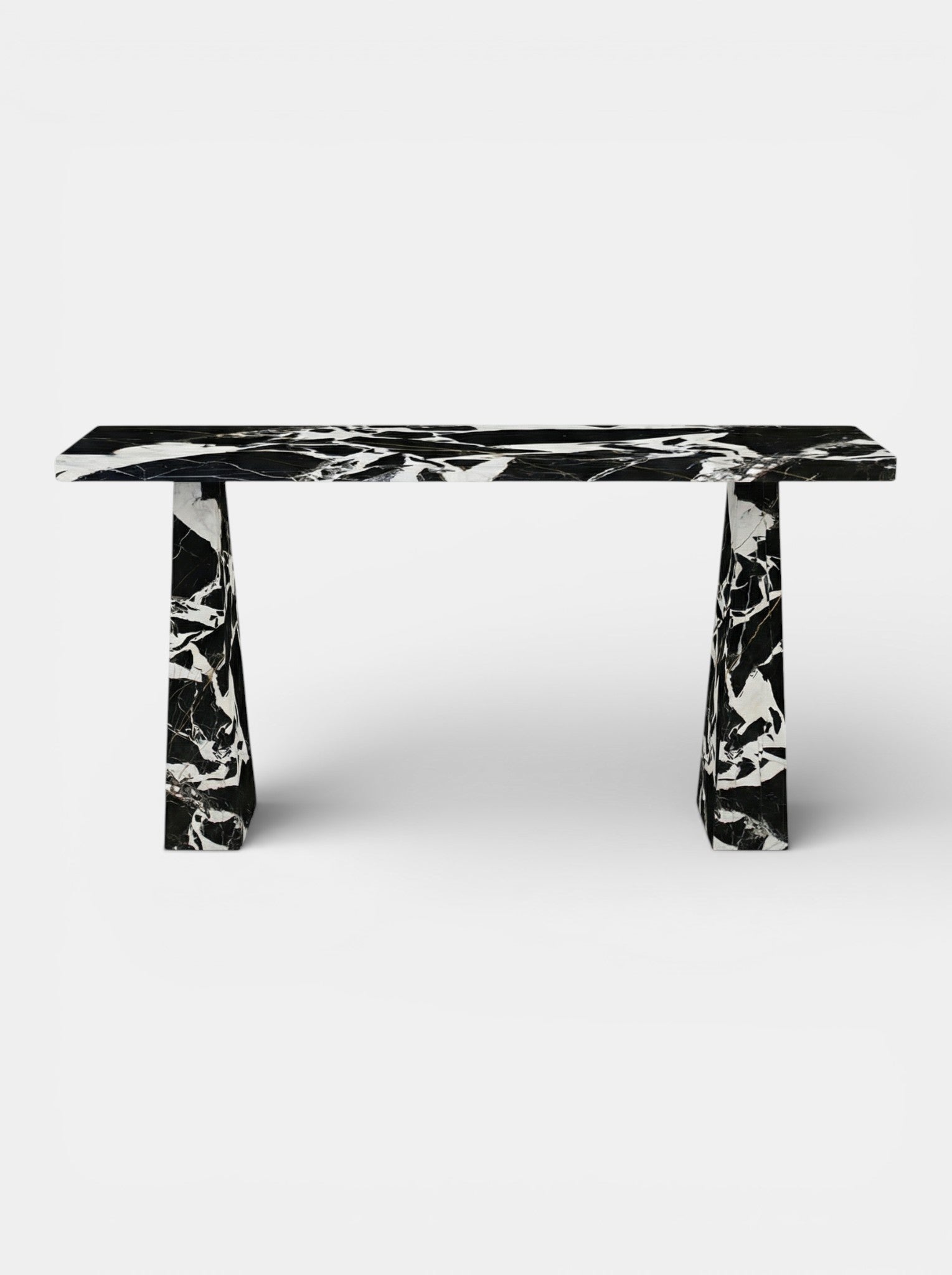Uma console in Grand Antique marble - luxury Italian furniture with dramatic black and gold stone veining