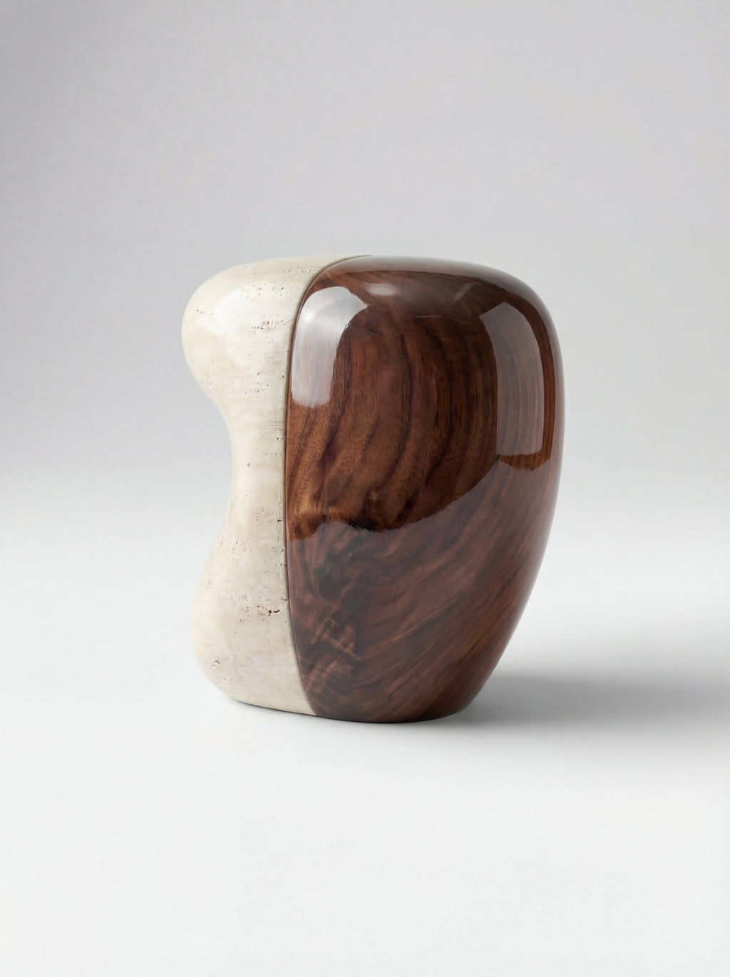 Yosho travertine wood MARBERA - Italian luxury mixed material furniture right perspective view